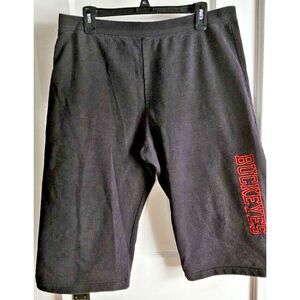 VTG for the GLORY‎ 100% cotton black capris USA made BUCKEYES Capris 1-2X